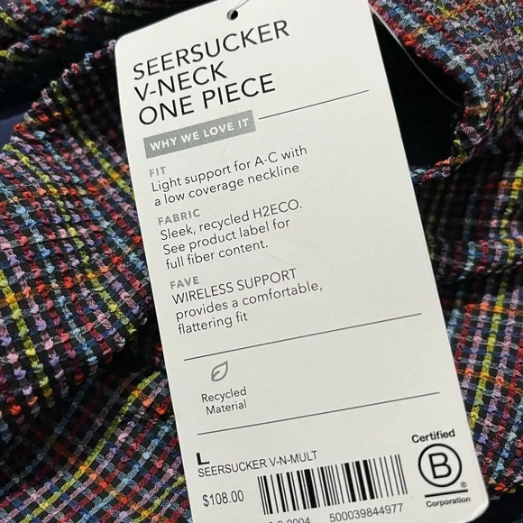 Athleta Seersucker V Neck One Piece 👙 - Picture 8 of 9